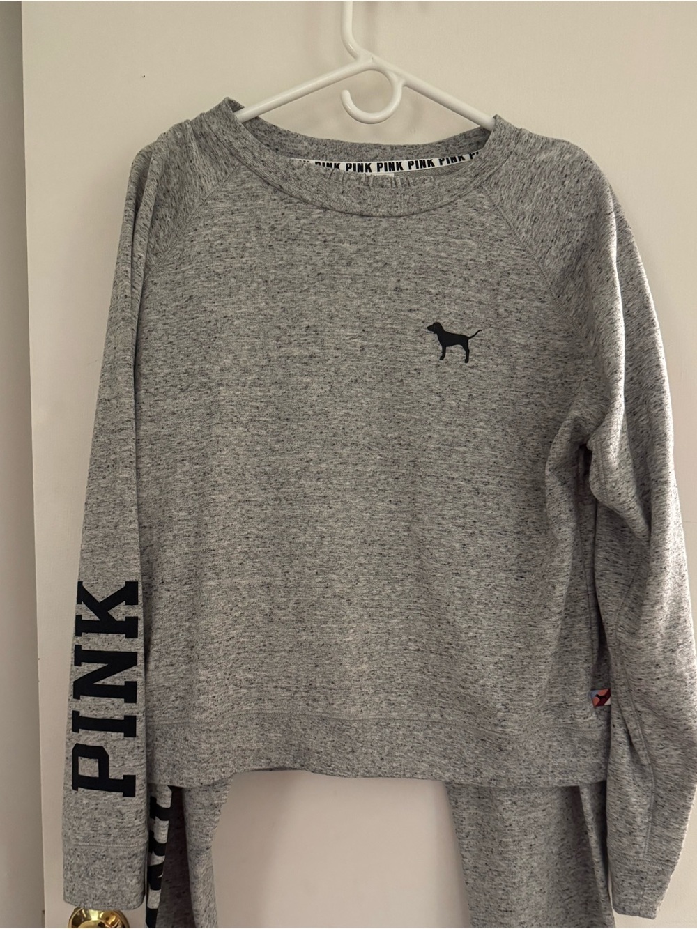 PINK Victoria's Secret marked Gray Pullover top with matching pants